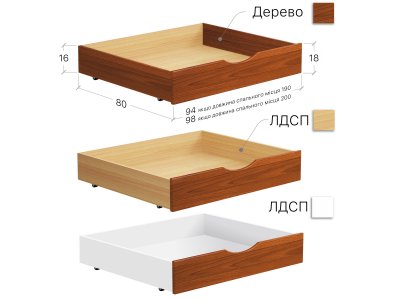 Замеры подкроватного ящика 